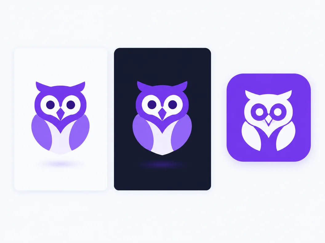 Ein KI-generiertes App-Logo als transparentes PNG über hellen und dunklen Hintergründen, daneben die deckende, opake Kachel für App-Store-Einträge